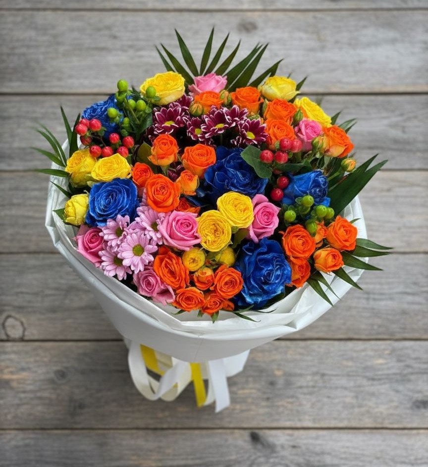 Букет цветов из: Розы и Хризантемы в Воскресенское Тульская область