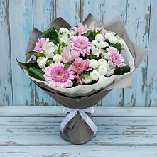 Букет цветов из:  Герберы, Альстромерии и Хризантемы в Воскресенское Тульская область