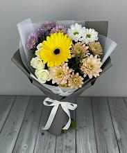 Букет цветов из:  Розы, Герберы и Хризантемы #REPLACE_PRED# Воскресенское Тульская область