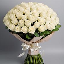 Букет 101 беля роза Белоснежка в Воскресенское Тульская область