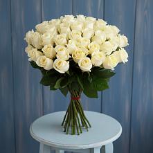 Букет 51 Белая роза Эдлесс Лав в Воскресенское Тульская область
