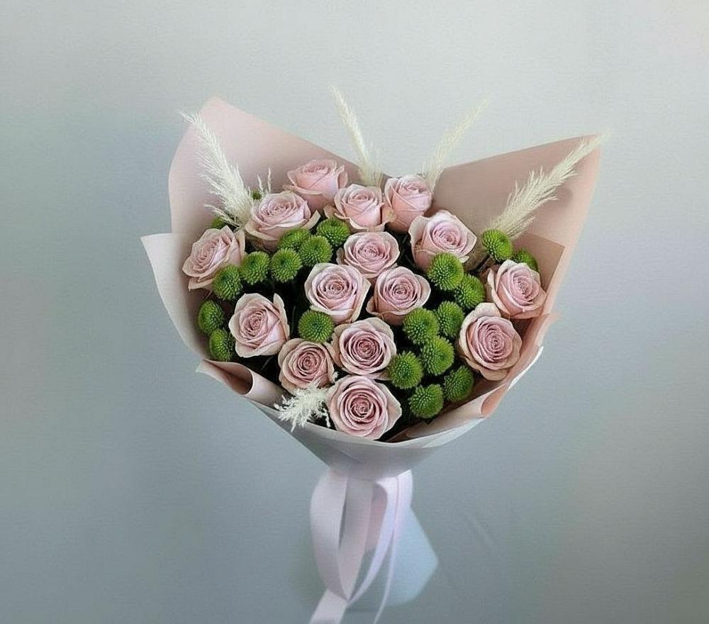 Букет цветов из: Розы и Хризантемы в Воскресенское Тульская область