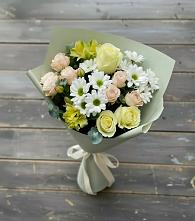 Букет цветов из:  Альстромерии, Розы и Хризантемы #REPLACE_PRED# Воскресенское Тульская область